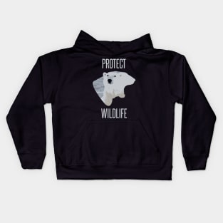 Protect wildlife - polar bear design Kids Hoodie